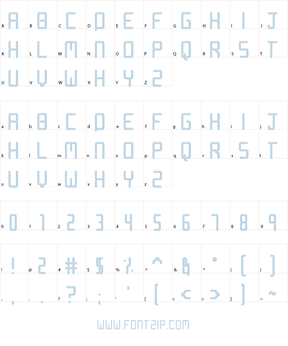 Racetrack Stencil Font Character